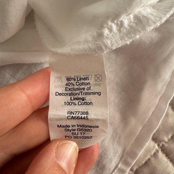 J. Crew Embroidered Flower Linen Cotton Blend Sleeveless Blouse Size 00 - Picture 6 of 8